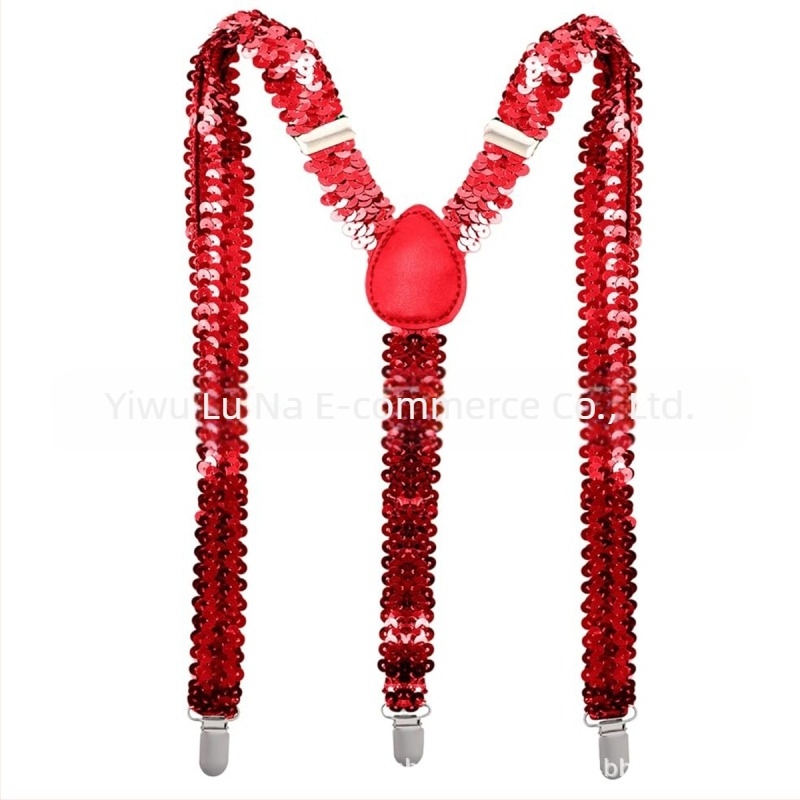Set bretele strălucitoare unisex disco ani '70 – accesorii de costum, lucrat manual, din material textil
