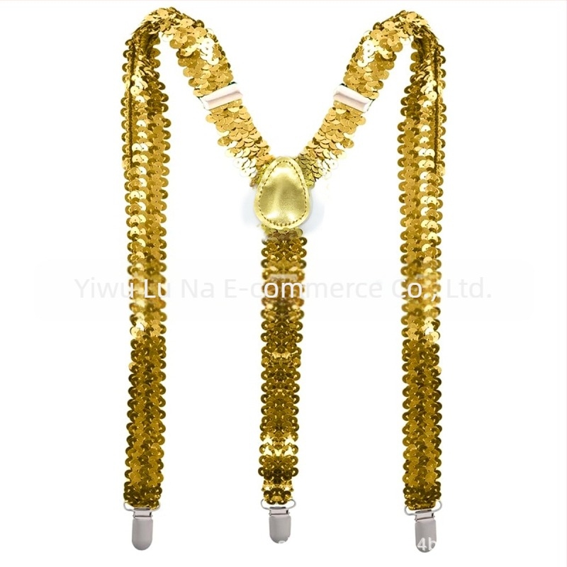 Set bretele strălucitoare unisex disco ani '70 – accesorii de costum, lucrat manual, din material textil