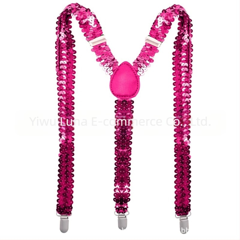 Set bretele strălucitoare unisex disco ani '70 – accesorii de costum, lucrat manual, din material textil