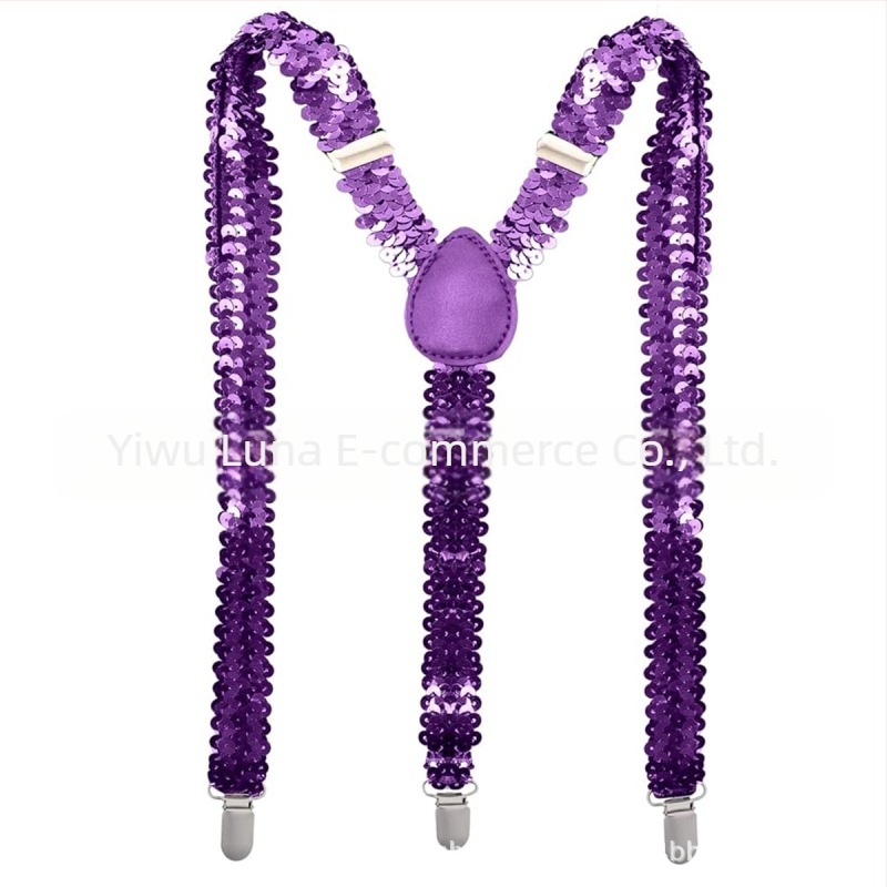 Set bretele strălucitoare unisex disco ani '70 – accesorii de costum, lucrat manual, din material textil