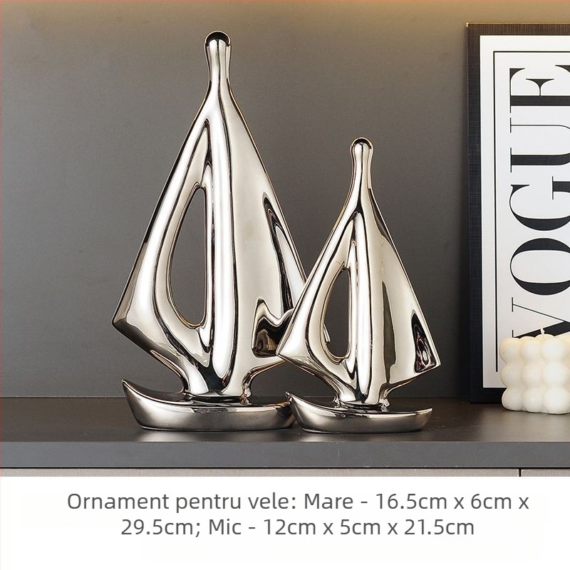 Ornament ceramic cu velier, stil simplu și modern, finisaj electroplacat, cadou de ziua de naștere pentru un coleg de clasă
