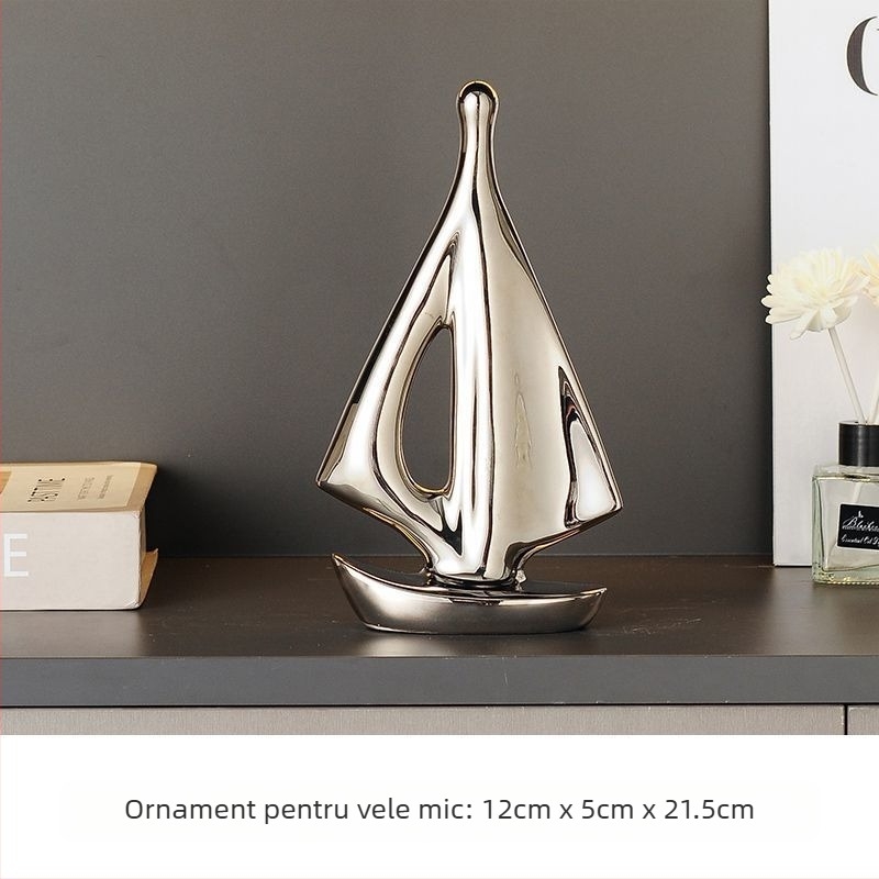Ornament ceramic cu velier, stil simplu și modern, finisaj electroplacat, cadou de ziua de naștere pentru un coleg de clasă