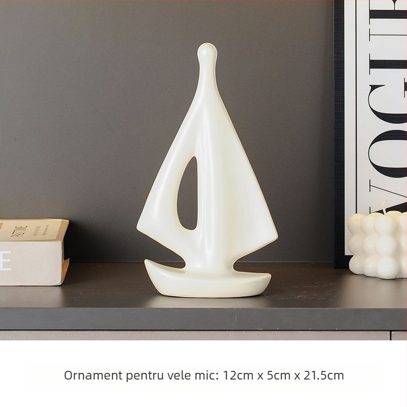 Ornament ceramic cu velier, stil simplu și modern, finisaj electroplacat, cadou de ziua de naștere pentru un coleg de clasă