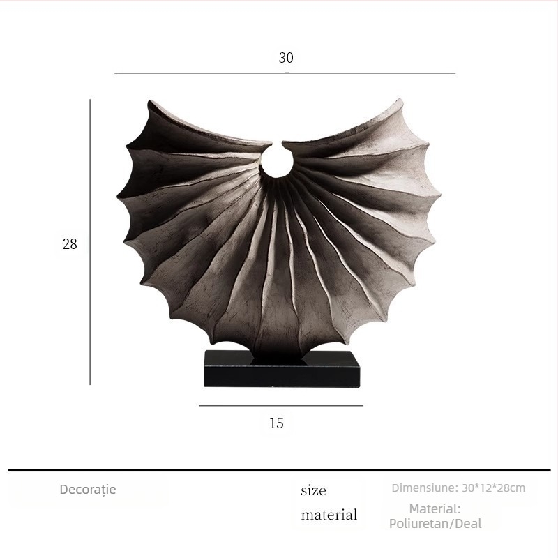 Ornament din rășină în formă de cochilie, lucrat manual, stil nou chinezesc, sculptură decorativă pentru living