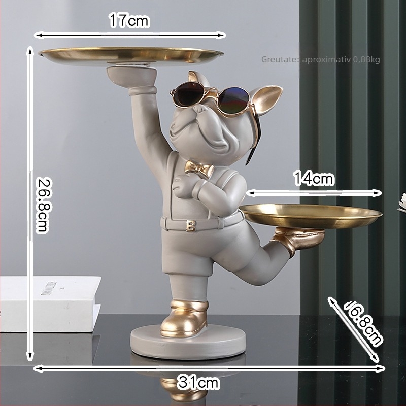 Organizator intrare – cutie pentru chei în formă de câine, din rășină, lucrat manual și pictat, personalizabil