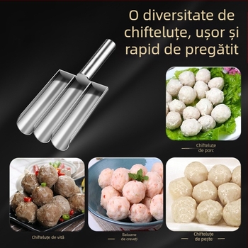 Wogang set de 3 piese din oțel inoxidabil 304 pentru uz casnic; forme pentru chifteluțe de pește, chifteluțe de creveți și bile de orez; design modern minimalist; lansat în 2023