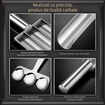 Wogang set de 3 piese din oțel inoxidabil 304 pentru uz casnic; forme pentru chifteluțe de pește, chifteluțe de creveți și bile de orez; design modern minimalist; lansat în 2023