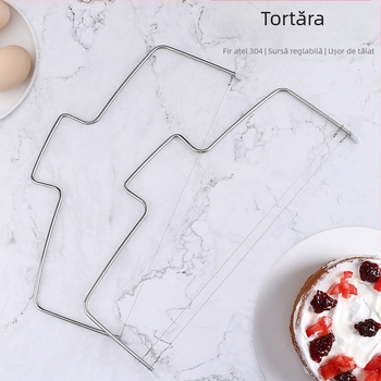 Tăietor de prăjituri din oțel inoxidabil, cu două linii, și tăietor de pâine – unealtă de patiserie