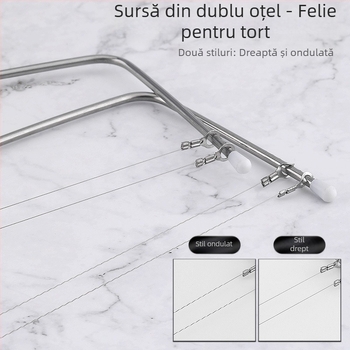 Tăietor de prăjituri din oțel inoxidabil, cu două linii, și tăietor de pâine – unealtă de patiserie