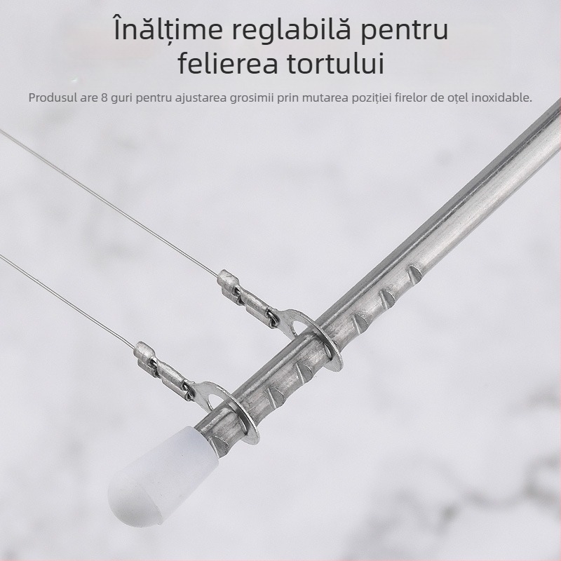 Tăietor de prăjituri din oțel inoxidabil, cu două linii, și tăietor de pâine – unealtă de patiserie
