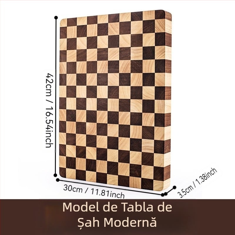 Tăietor din lemn cu model pătrate în grilă, stil modern minimalist, pentru uz casnic în bucătărie
