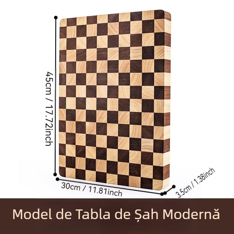 Tăietor din lemn cu model pătrate în grilă, stil modern minimalist, pentru uz casnic în bucătărie