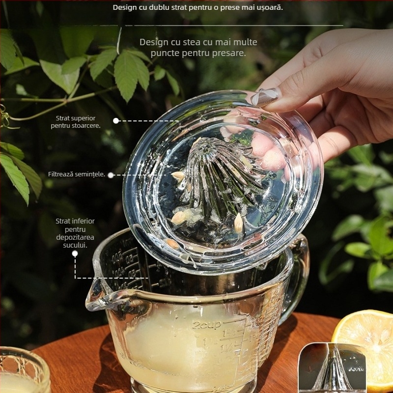 Storcător manual pentru fructe și citrice – fără curent electric, scop general, material: floare de mătase