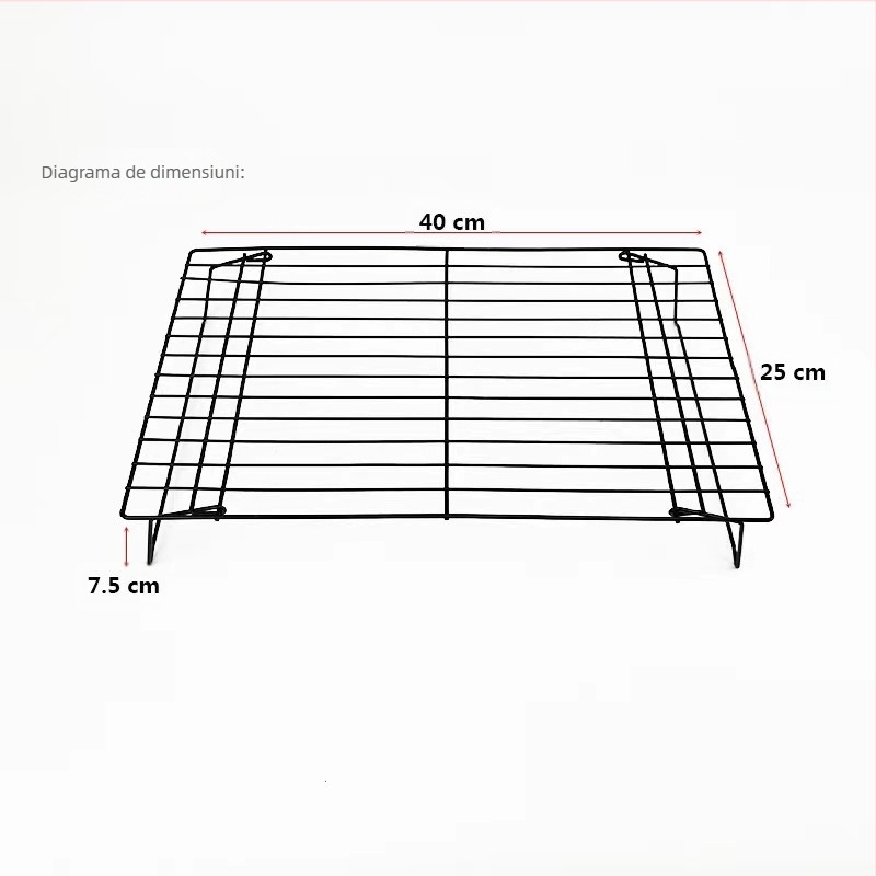 Suport pliabil cu trei etaje pentru răcirea prăjiturilor și a pâinii; grilă antiaderentă