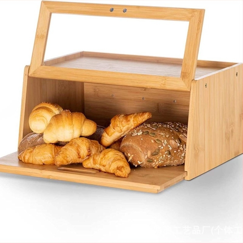 Cutie de pâine din lemn, design creativ, protecție împotriva prafului, brand Hong Ao, imprimare logo disponibilă și personalizare