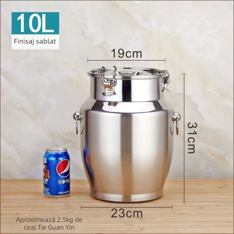 Recipient din oțel inoxidabil sigilat, cu pereți groși, în stil coreean, capacitate 3,1–4 L