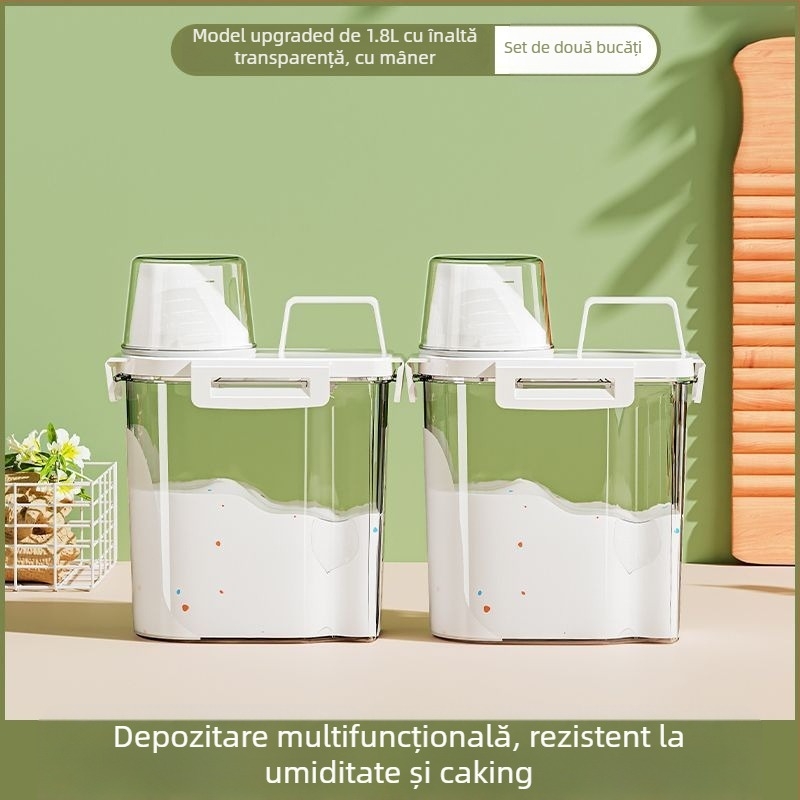 Recipient pentru detergent de rufe – capacitate mare, metal, design simplu-modern, pentru călătorii