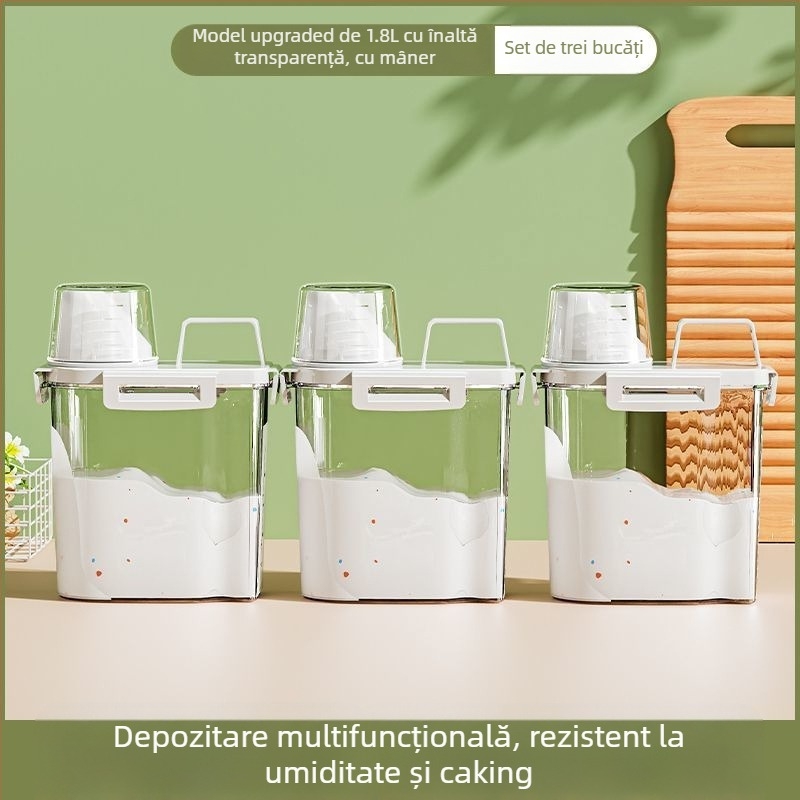 Recipient pentru detergent de rufe – capacitate mare, metal, design simplu-modern, pentru călătorii