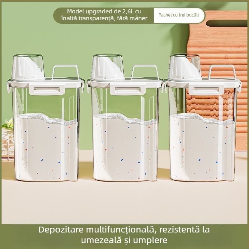 Recipient pentru detergent de rufe – capacitate mare, metal, design simplu-modern, pentru călătorii