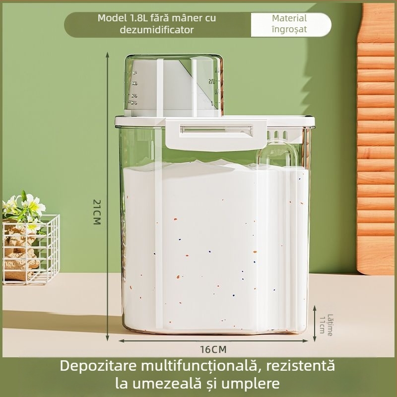 Recipient pentru detergent de rufe – capacitate mare, metal, design simplu-modern, pentru călătorii