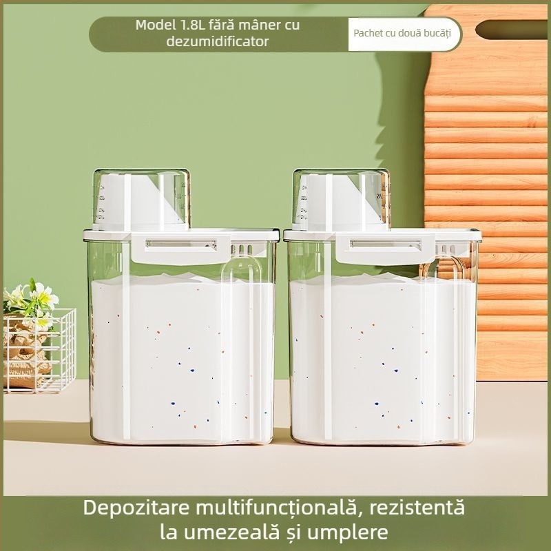 Recipient pentru detergent de rufe – capacitate mare, metal, design simplu-modern, pentru călătorii