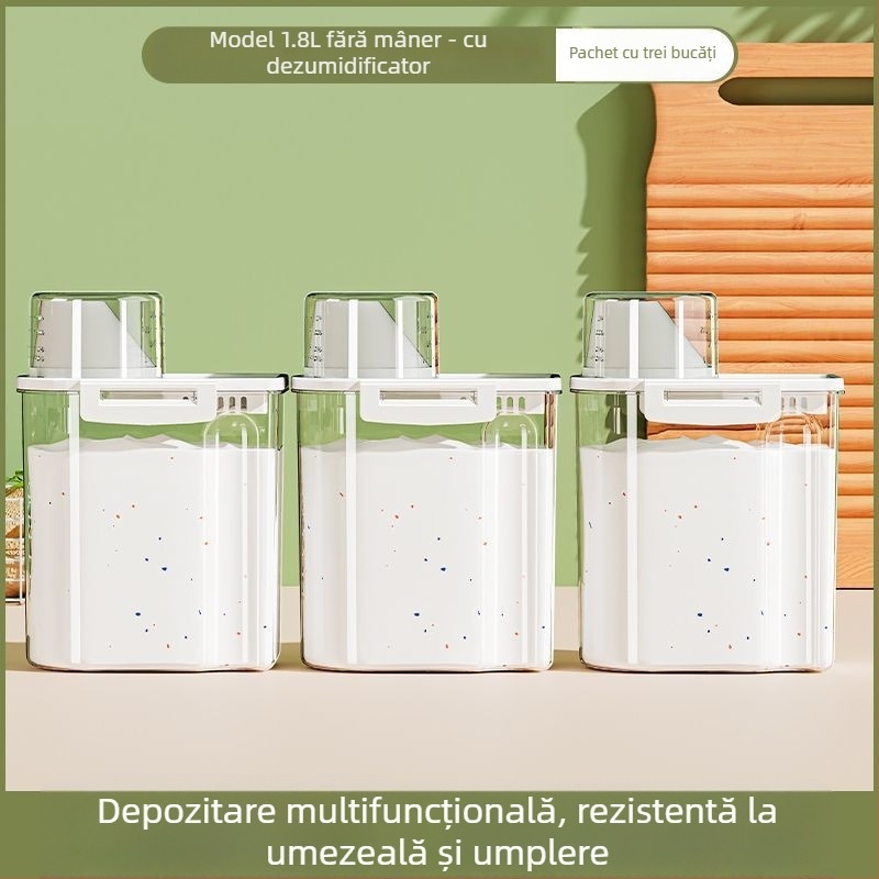 Recipient pentru detergent de rufe – capacitate mare, metal, design simplu-modern, pentru călătorii