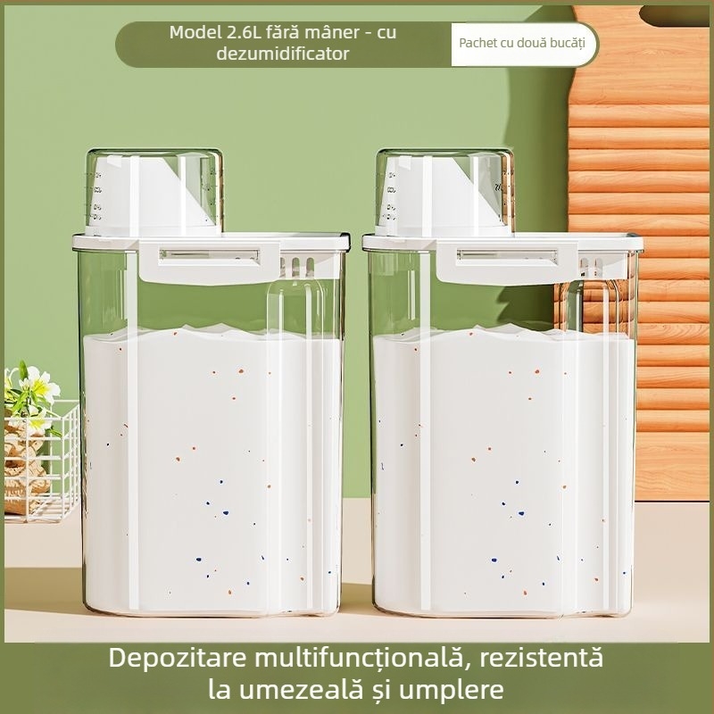 Recipient pentru detergent de rufe – capacitate mare, metal, design simplu-modern, pentru călătorii