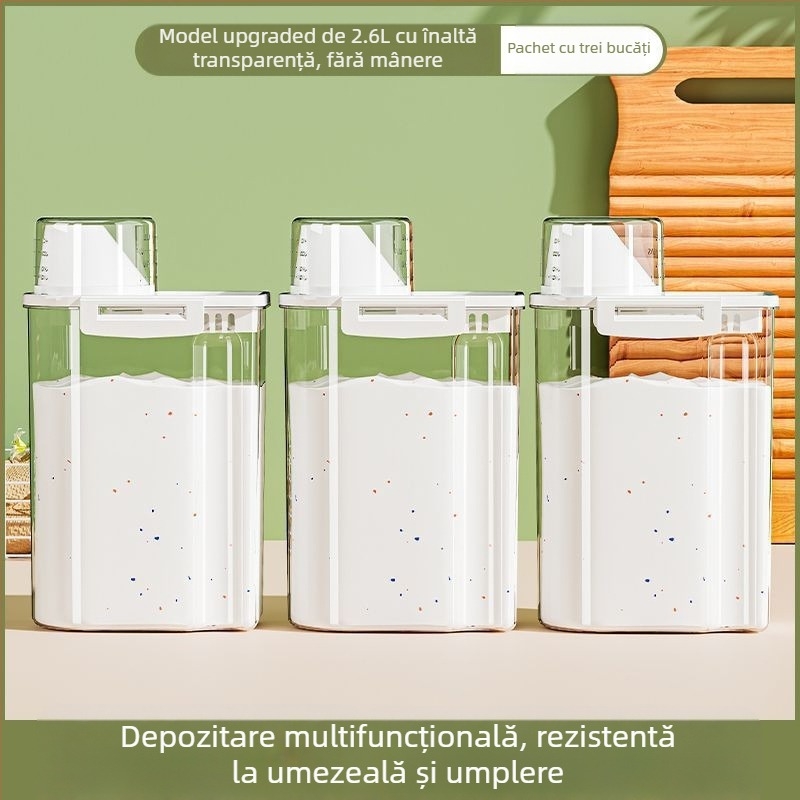 Recipient pentru detergent de rufe – capacitate mare, metal, design simplu-modern, pentru călătorii