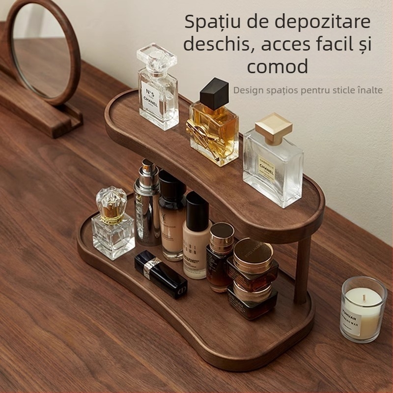 Cutie de depozitare pentru cosmetice – lemn, stil japonez, suport de birou pentru parfumuri și rujuri, Yiwu, Zhejiang, primăvara 2025