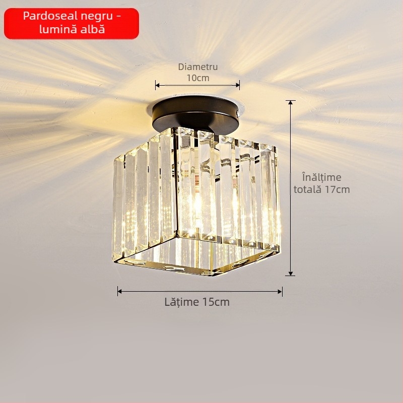 Lampă suspendată din cristal, cu mai multe capete, LED, înălțime reglabilă, abajur din fier, potrivită pentru hol și balcon, stil european, iluminare pentru 5–10 m²