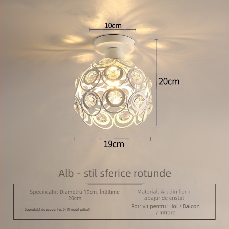 Lampă suspendată din cristal, cu mai multe capete, LED, înălțime reglabilă, abajur din fier, potrivită pentru hol și balcon, stil european, iluminare pentru 5–10 m²