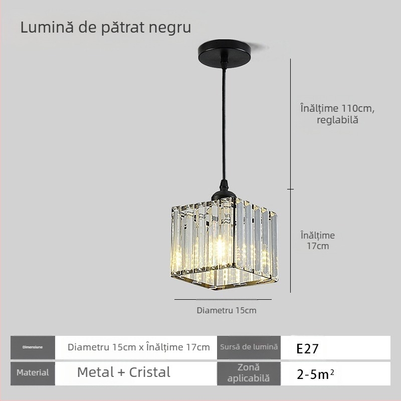 Lampă suspendată din cristal, cu mai multe capete, LED, înălțime reglabilă, abajur din fier, potrivită pentru hol și balcon, stil european, iluminare pentru 5–10 m²