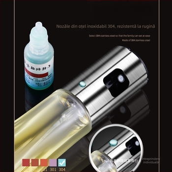 Sticluță spray pentru ulei, sticlă presurizată, pentru uleiuri alimentare, pulverizator cu deschidere-închidere automată