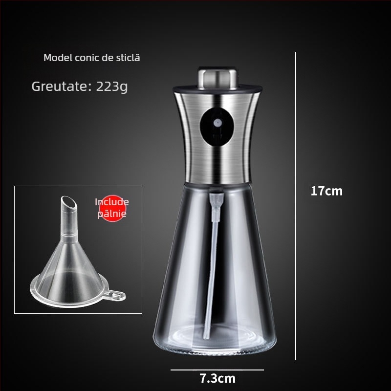 Sticluță spray pentru ulei, sticlă presurizată, pentru uleiuri alimentare, pulverizator cu deschidere-închidere automată