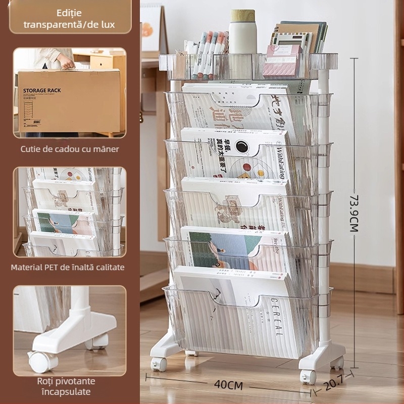 Raft de depozitare mobil pentru birou — plastic, 5 kg, Model Desk storage, 1 bucată