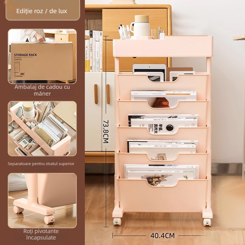 Raft de depozitare mobil pentru birou — plastic, 5 kg, Model Desk storage, 1 bucată