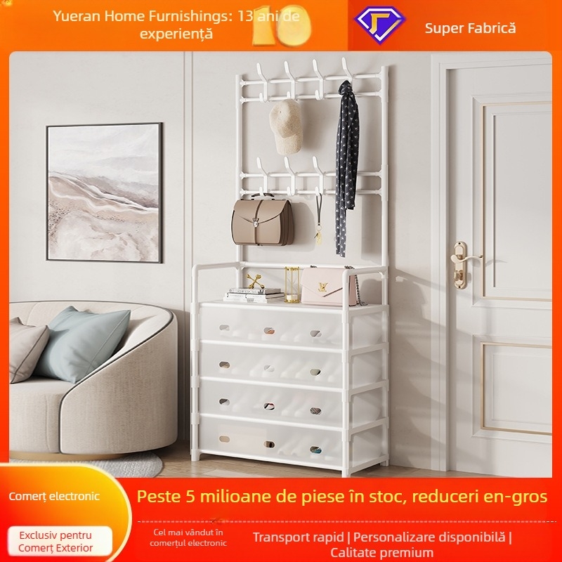 Raft metalic pentru pantofi și pălării, cu 3 sau 4 etaje, pentru hol, depozitare multifuncțională, stil modern minimalist