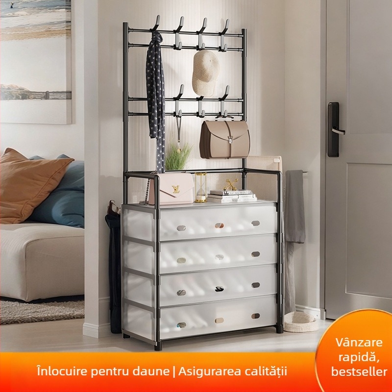 Raft metalic pentru pantofi și pălării, cu 3 sau 4 etaje, pentru hol, depozitare multifuncțională, stil modern minimalist