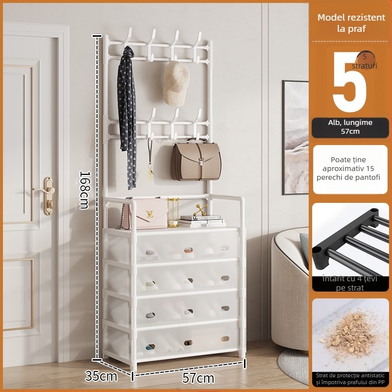 Raft metalic pentru pantofi și pălării, cu 3 sau 4 etaje, pentru hol, depozitare multifuncțională, stil modern minimalist