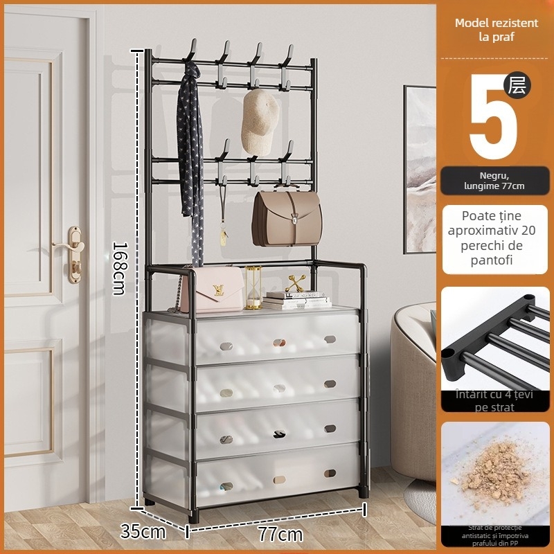 Raft metalic pentru pantofi și pălării, cu 3 sau 4 etaje, pentru hol, depozitare multifuncțională, stil modern minimalist