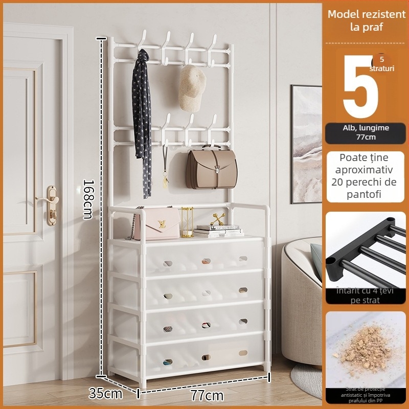 Raft metalic pentru pantofi și pălării, cu 3 sau 4 etaje, pentru hol, depozitare multifuncțională, stil modern minimalist