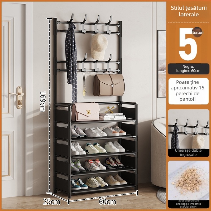 Raft metalic pentru pantofi și pălării, cu 3 sau 4 etaje, pentru hol, depozitare multifuncțională, stil modern minimalist