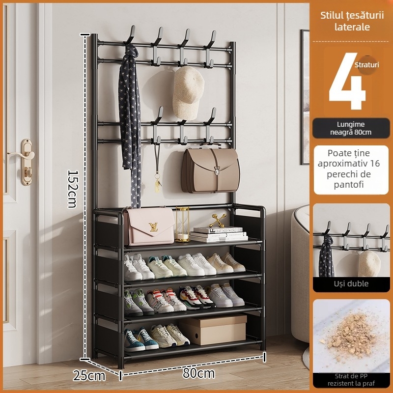 Raft metalic pentru pantofi și pălării, cu 3 sau 4 etaje, pentru hol, depozitare multifuncțională, stil modern minimalist