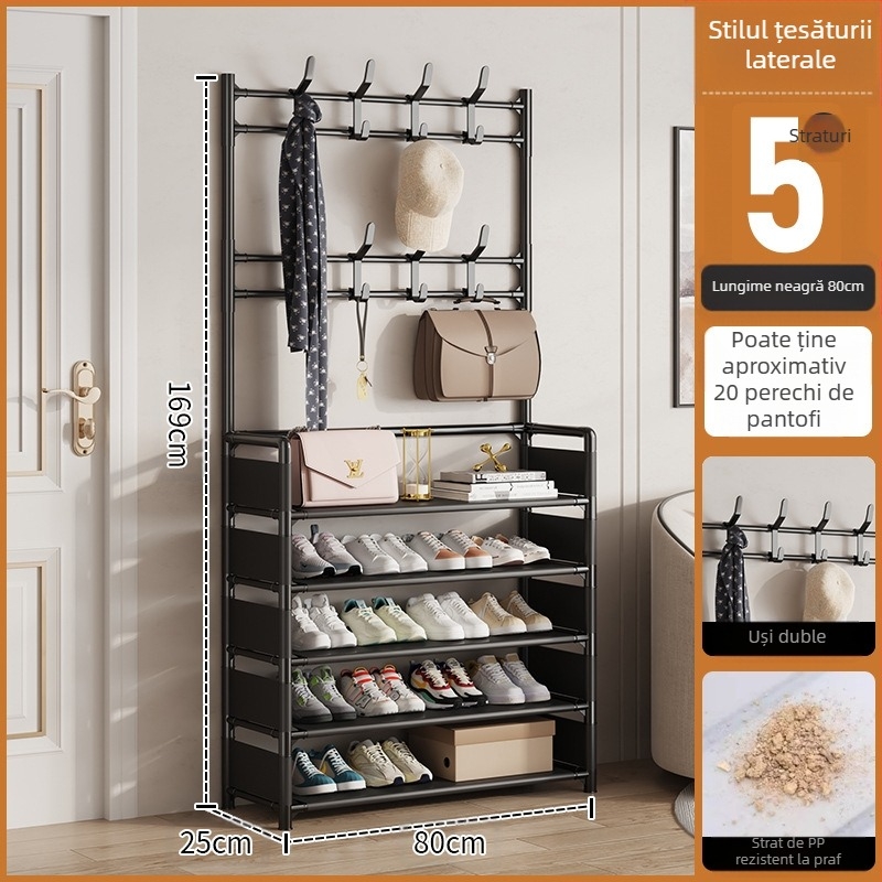 Raft metalic pentru pantofi și pălării, cu 3 sau 4 etaje, pentru hol, depozitare multifuncțională, stil modern minimalist