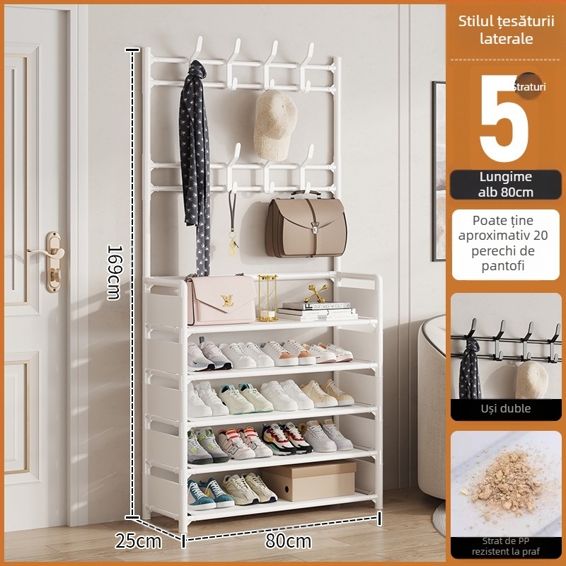 Raft metalic pentru pantofi și pălării, cu 3 sau 4 etaje, pentru hol, depozitare multifuncțională, stil modern minimalist