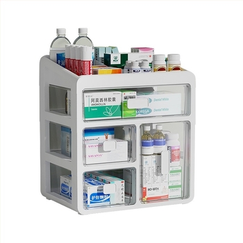 Cutie de medicamente pentru uz casnic, tip sertare, din plastic, cu capacitate mare și compartimente multiple