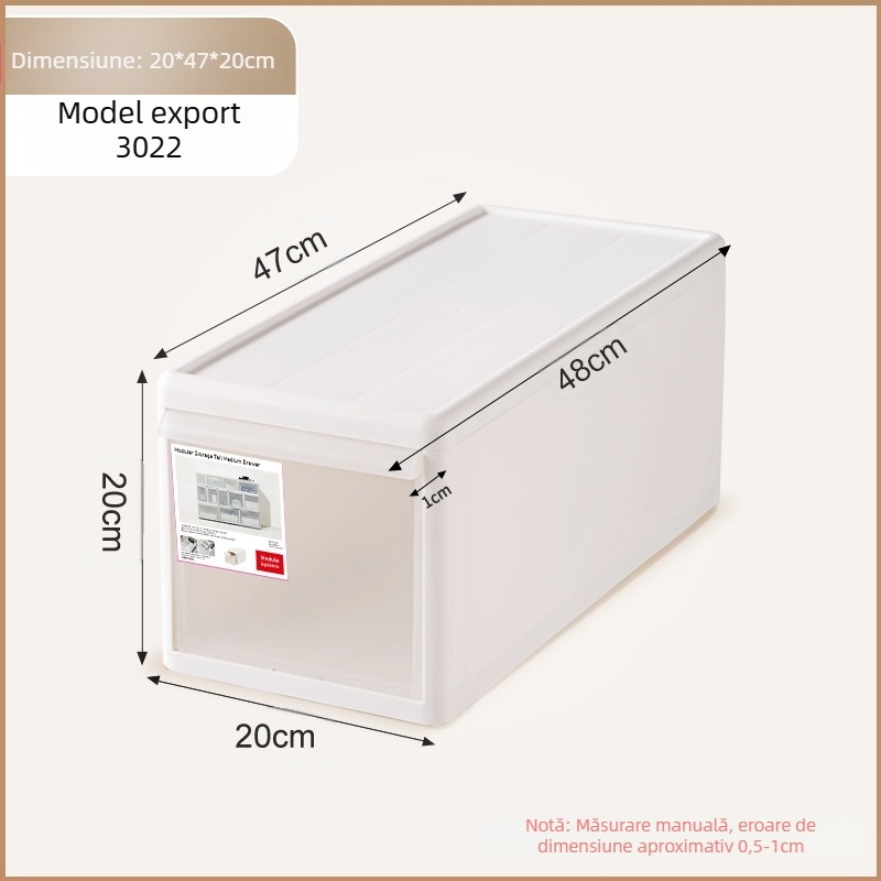 Cutie de depozitare mată pentru lenjerie și șosete, 20–30 L, plastic PP, rezistentă la praf, modele 3021–3024