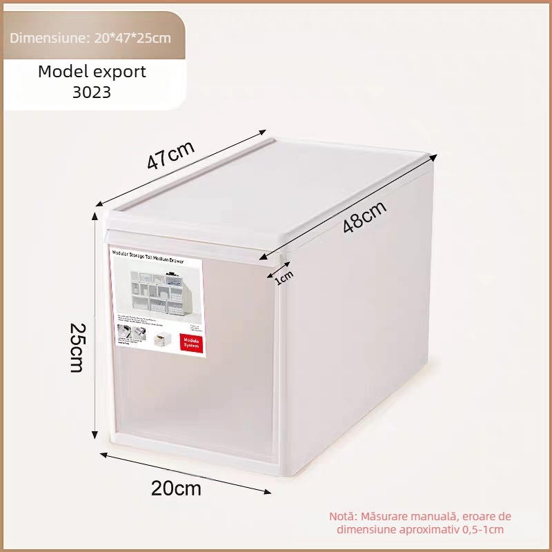 Cutie de depozitare mată pentru lenjerie și șosete, 20–30 L, plastic PP, rezistentă la praf, modele 3021–3024