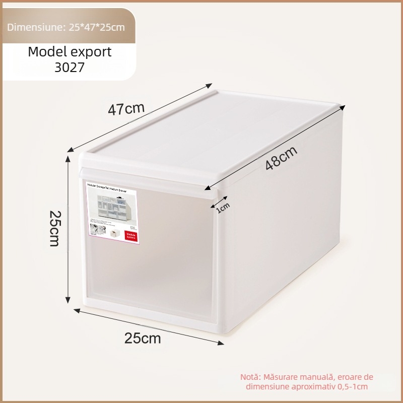 Cutie de depozitare mată pentru lenjerie și șosete, 20–30 L, plastic PP, rezistentă la praf, modele 3021–3024