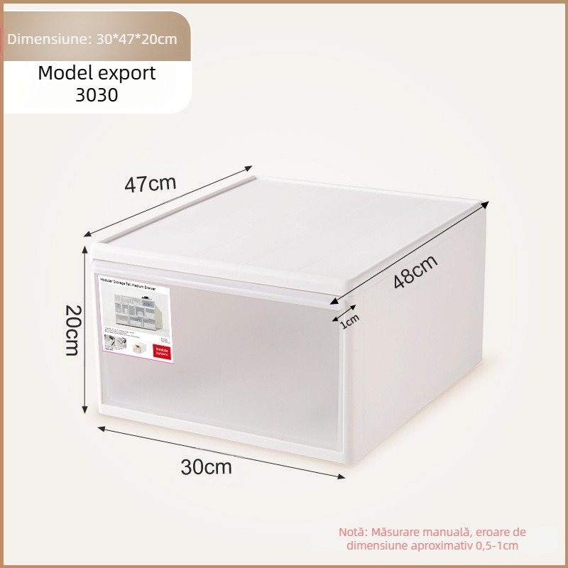 Cutie de depozitare mată pentru lenjerie și șosete, 20–30 L, plastic PP, rezistentă la praf, modele 3021–3024